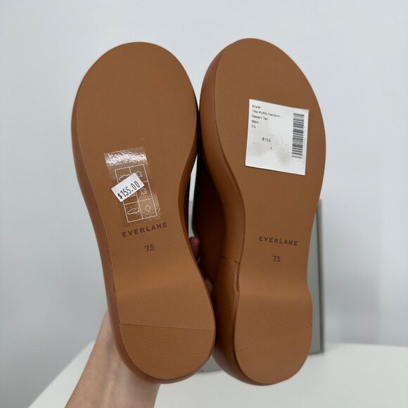 Everlane The Puffa Flatform in Brown Leather sz 7.5 Women's Chunky Platform Clog - Picture 11 of 12